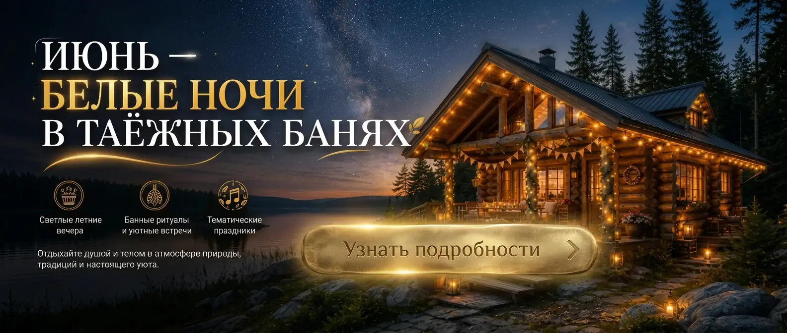 Белые ночи в Таежных банях!